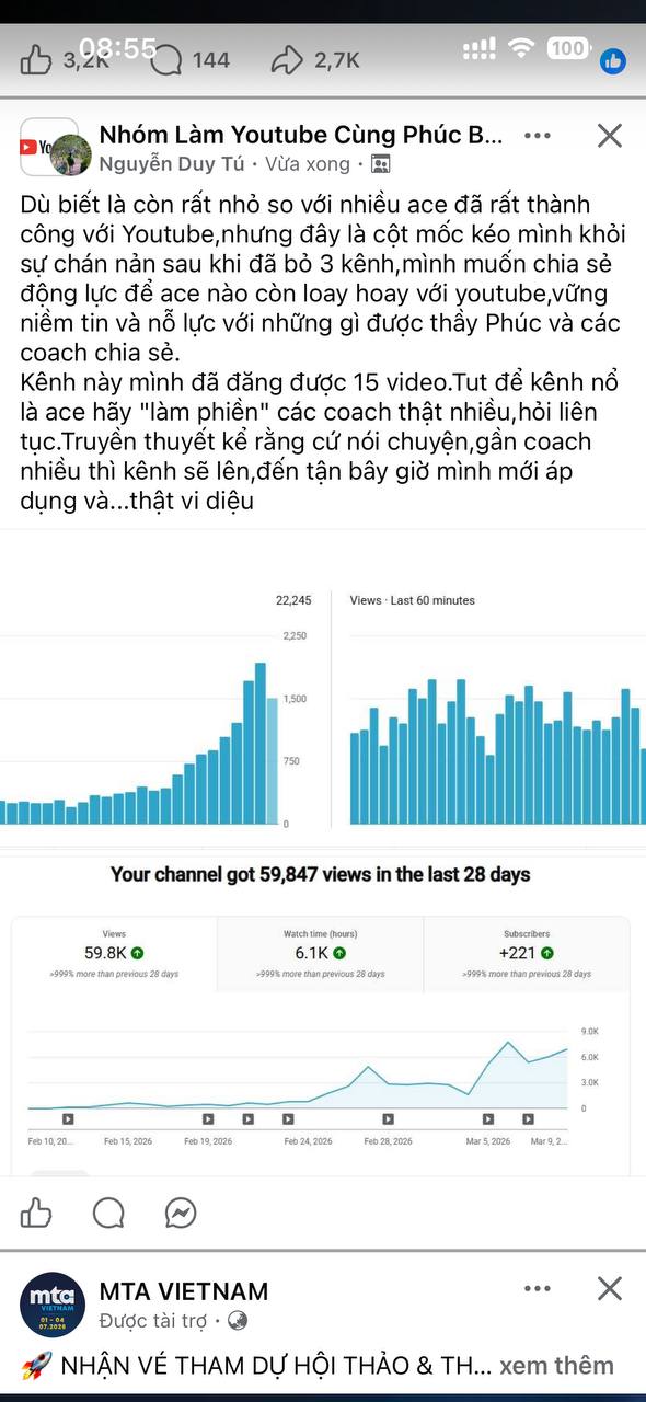 Ảnh chụp kênh thật